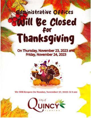 Thanksgiving Holiday Administrative Offices Closed