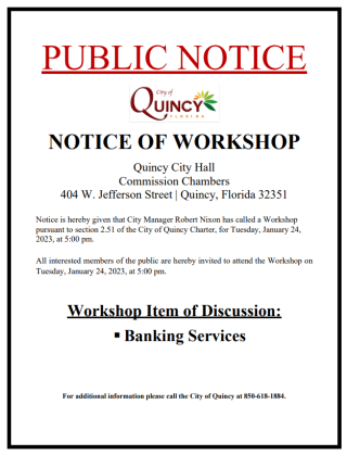 Notice of Workshop January 24, 2023