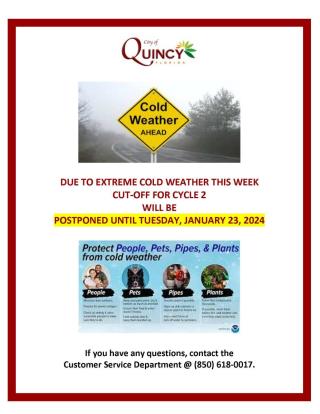 COLD WEATHER EXTENSION CYCLE 2 CUT-OFF POSTPONED