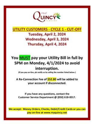 UTILITY CUSTOMERS - CYCLE 1 - CUT-OFF