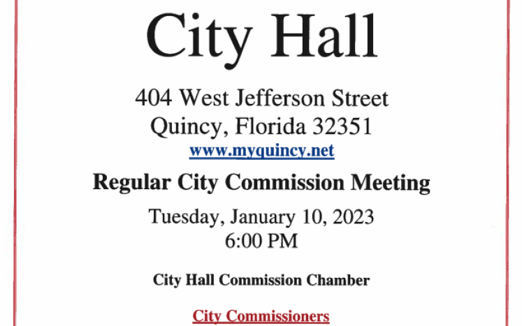 Regular City Commission Meeting Tuesday, January 10, 2023