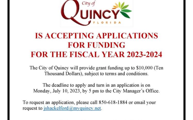 APPLICATIONS FOR FUNDING FOR THE FISCAL YEAR 2023-2024