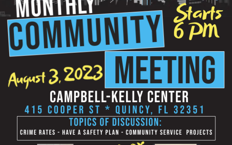 District 2 Monthly Community Meeting August 3, 2023, at 6:00pm