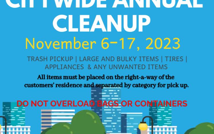 Citywide Annual Cleanup November 6-17, 2023