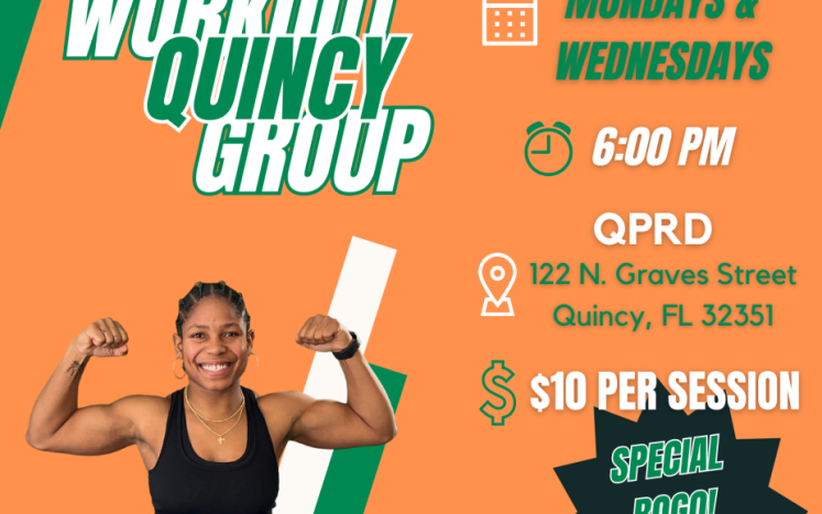 QUINCY WORKOUT GROUP Mondays & Wednesdays 6:00PM