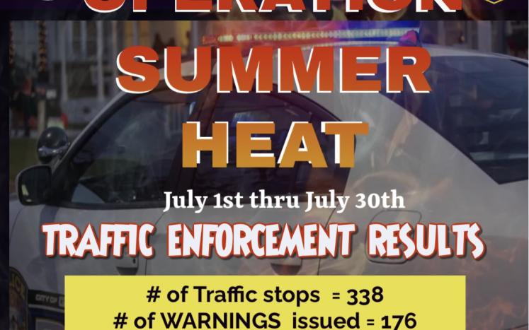 Operation Summer Heat Traffic Enforcement Results